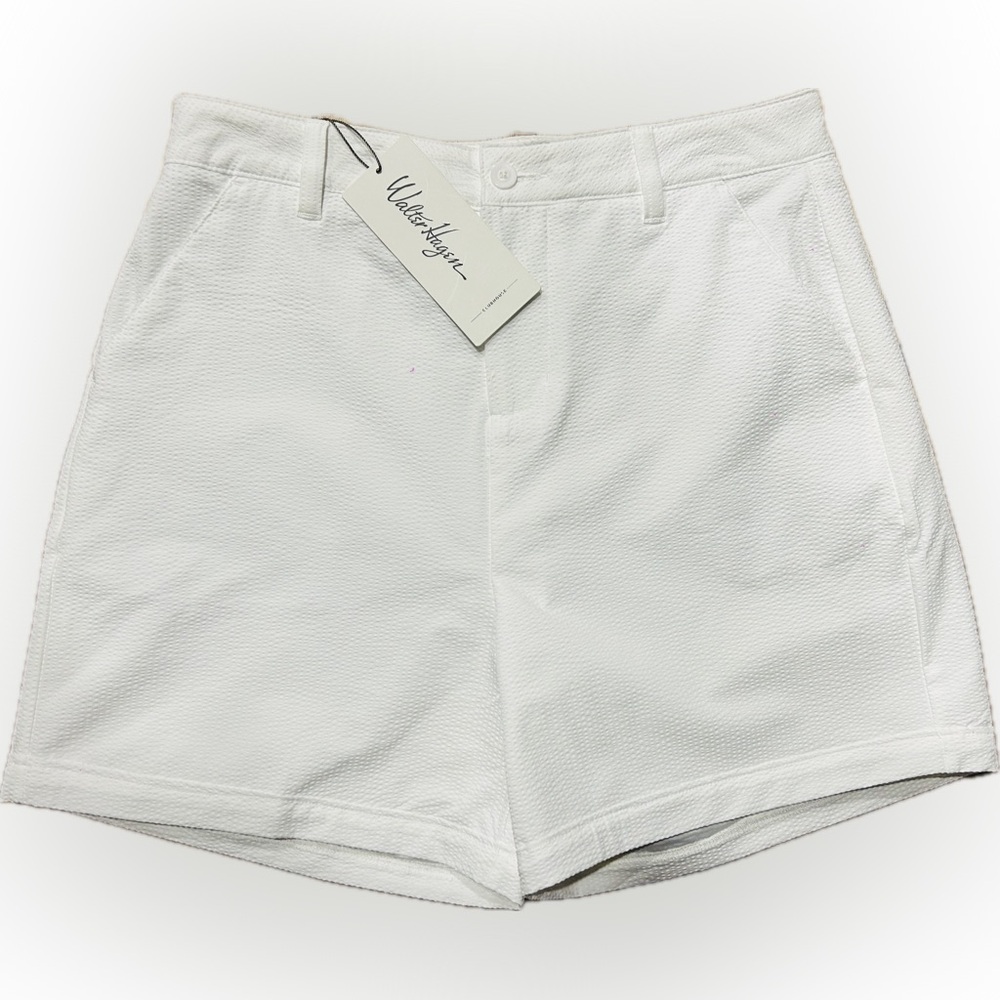NWT Walter Hagen SZ various white seersucker lined shorts/2 front-2 rear pockets - Picture 2 of 5